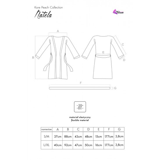 Луксозен халат в цвят праскова Natela
