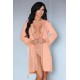 Луксозен халат в цвят праскова Natela