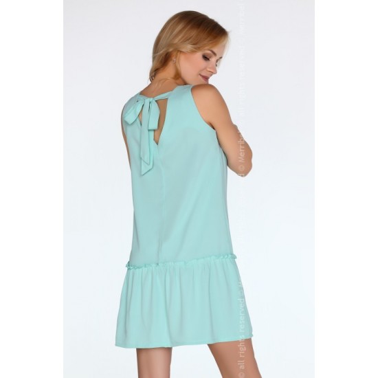 Ежедневна мини рокля в цвят мента Nixolna