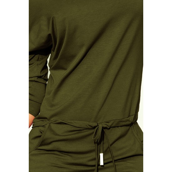 Спортна рокля в цвят каки с 3/4 ръкави 13-104 Спортна рокля в цвят каки с 3/4 ръкави 13-104