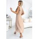 Ефирна шифонена рокля в бежово 315-6 Ефирна шифонена рокля в бежово 315-6