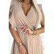 Ефирна шифонена рокля в бежово 315-6 Ефирна шифонена рокля в бежово 315-6