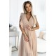 Ефирна шифонена рокля в бежово 315-6 Ефирна шифонена рокля в бежово 315-6