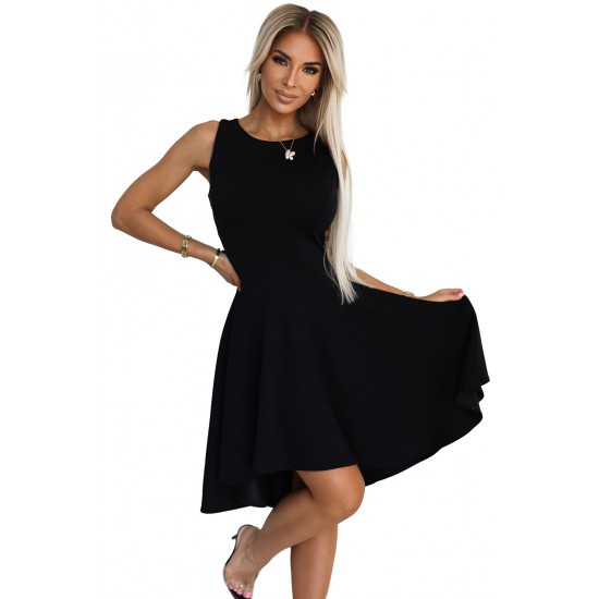 Елегантна асиметрична рокля в черен цвят 575-1 Елегантна асиметрична рокля в черен цвят 575-1