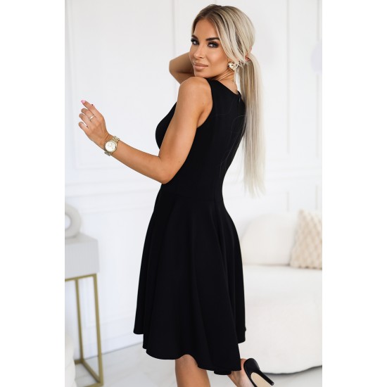 Елегантна асиметрична рокля в черен цвят 575-1 Елегантна асиметрична рокля в черен цвят 575-1