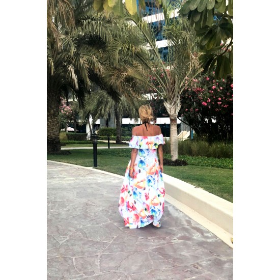 Елегантна рокля с флорални мотиви 194-5 Елегантна рокля с флорални мотиви 194-5