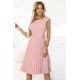 Елегантна миди рокля с къс ръкав в цвят пудра 311-19 Елегантна миди рокля с къс ръкав в цвят пудра 311-19