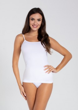 Дамски безшевен потник 60DEN, бял