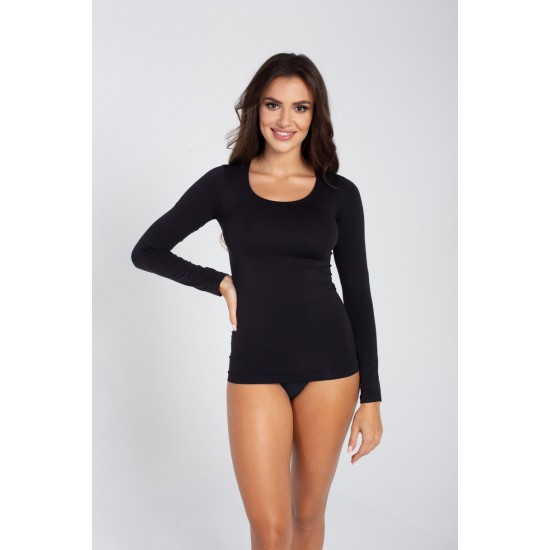 Basic Line Гладка дамска тениска Basic Line, черен цвят