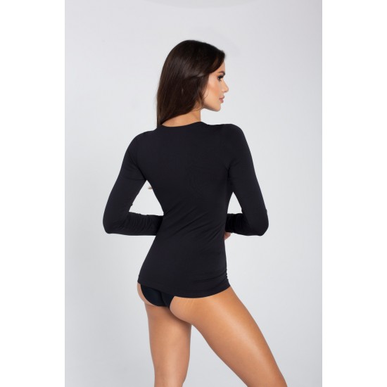 Basic Line Гладка дамска тениска Basic Line, черен цвят