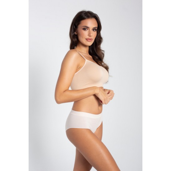 Безшевни бикини с висока талия, бели