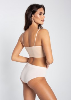 Безшевни бикини с висока талия, телесни