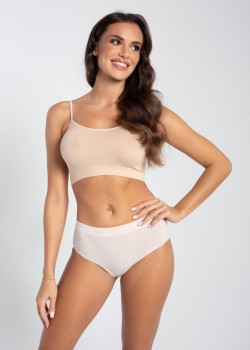 Безшевни бикини с висока талия, телесни Безшевни бикини с висока талия, телесни