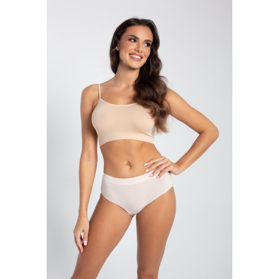 Безшевни бикини с висока талия, телесни