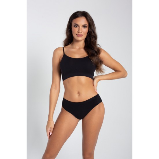 Безшевни бикини с висока талия, черни