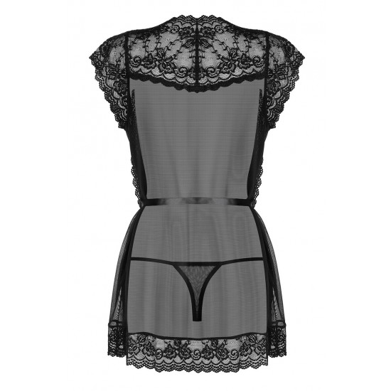 Черен секси халат с прашки 854-PEI-1 