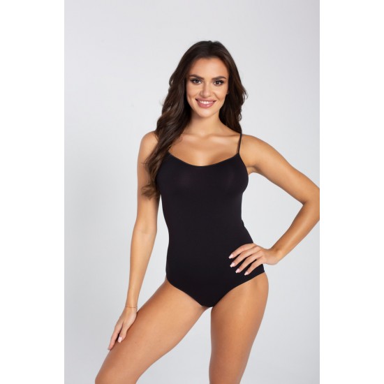 Дамско боди тип потник в черно Дамско боди тип потник в черно