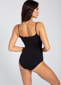 Дамско боди тип потник в черно Дамско боди тип потник в черно