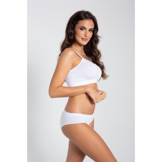 Дамски безшевни бикини с ниска талия, бели