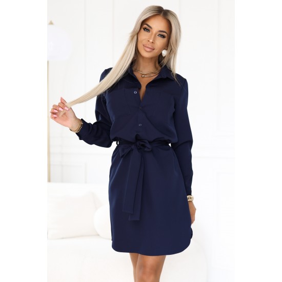 CAMILLE 284-4 Елегантна рокля в тъмносиньо CAMILLE 284-4 Елегантна рокля в тъмносиньо