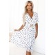 604-1 Нежна рокля на точки в бяло