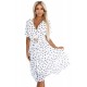 604-1 Нежна рокля на точки в бяло