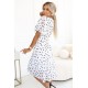 604-1 Нежна рокля на точки в бяло