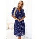 604-1 Нежна рокля на точки в тъмносиньо