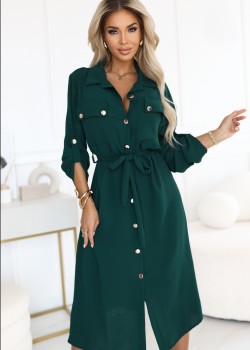 531-7 Рокля тип риза в зелено