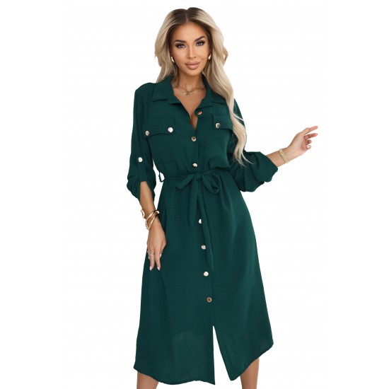 531-7 Рокля тип риза в зелено 531-7 Рокля тип риза в зелено