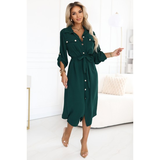 531-7 Рокля тип риза в зелено 531-7 Рокля тип риза в зелено