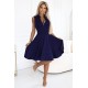 573-2 Разкроена тъмносиня рокля с цип 573-2 Разкроена тъмносиня рокля с цип