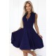 573-2 Разкроена тъмносиня рокля с цип 573-2 Разкроена тъмносиня рокля с цип