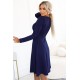 567-2 Ежедневна разкроена рокля в тъмносин цвят 567-2 Ежедневна разкроена рокля в тъмносин цвят
