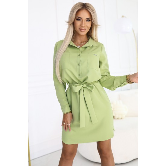 CAMILLE 284-3 Елегантна рокля в светлозелено CAMILLE 284-3 Елегантна рокля в светлозелено