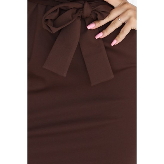 240-9 Асиметрична рокля в кафяв цвят 240-9 Асиметрична рокля в кафяв цвят