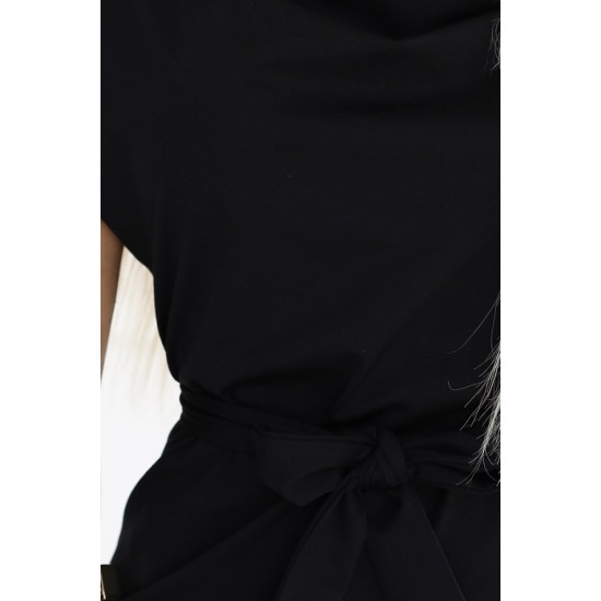 240-8 Асиметрична рокля в черен цвят 240-8 Асиметрична рокля в черен цвят