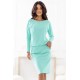 189-12 Дамска рокля с дълги ръкави в цвят мента 189-12 Дамска рокля с дълги ръкави в цвят мента