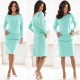 189-12 Дамска рокля с дълги ръкави в цвят мента 189-12 Дамска рокля с дълги ръкави в цвят мента