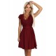 242-5 Елегантна къса рокля с колан в бордо 242-5 Елегантна къса рокля с колан в бордо