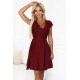 242-5 Елегантна къса рокля с колан в бордо 242-5 Елегантна къса рокля с колан в бордо