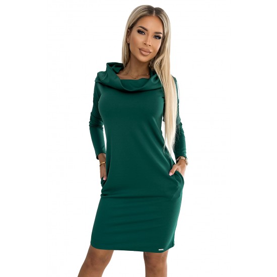 503-1 Топла рокля с голяма яка в зелено 503-1 Топла рокля с голяма яка в зелено