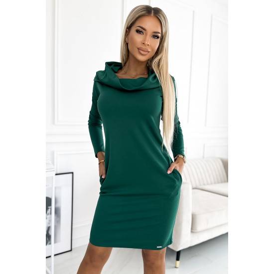 503-1 Топла рокля с голяма яка в зелено 503-1 Топла рокля с голяма яка в зелено