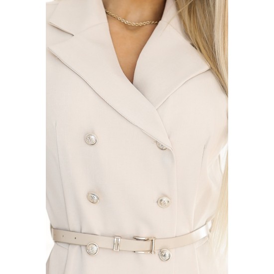 596-1 Елегантна миди рокля в бежов цвят 596-1 Елегантна миди рокля в бежов цвят