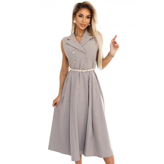 596-2 Елегантна миди рокля в сив цвят 596-2 Елегантна миди рокля в сив цвят