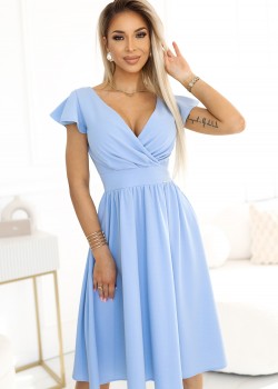 425-12 Елегантна рокля в светлосин цвят 425-12 Елегантна рокля в светлосин цвят