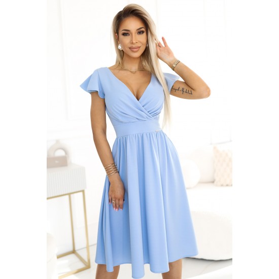 425-12 Елегантна рокля в светлосин цвят 425-12 Елегантна рокля в светлосин цвят