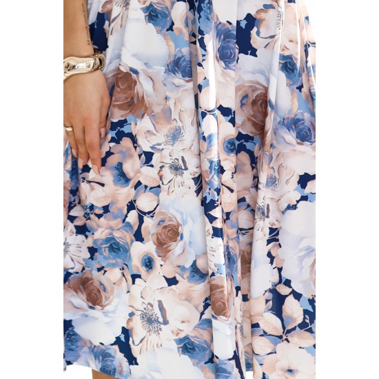 425-13 Елегантна рокля с цветен принт 425-13 Елегантна рокля с цветен принт
