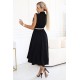 596-3 Елегантна миди рокля в черен цвят