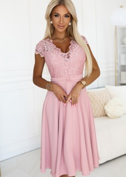 381-6 Елегантна рокля от шифон в розово 381-6 Елегантна рокля от шифон в розово